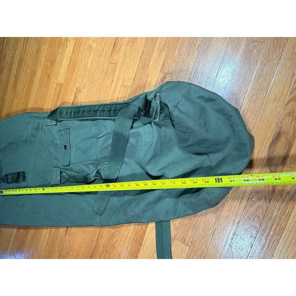 Large Olive Green Military-Style Canvas Gear Duffel Bag 40”